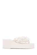 Women's White Jelly Filled Heeled Slippers | Derimod Women's White Jelly Filled Heeled Slippers | Derimod