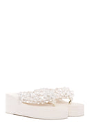Women's White Jelly Filled Heeled Slippers | Derimod Women's White Jelly Filled Heeled Slippers | Derimod