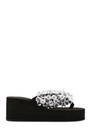 Women's Black Jelly Filled Heeled Slippers | Derimod Women's Black Jelly Filled Heeled Slippers | Derimod
