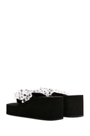 Women's Black Jelly Filled Heeled Slippers | Derimod Women's Black Jelly Filled Heeled Slippers | Derimod