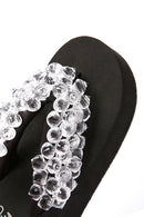 Women's Black Jelly Filled Heeled Slippers | Derimod Women's Black Jelly Filled Heeled Slippers | Derimod