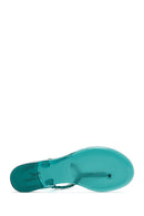 Women's Blue Ankle Strap Stone Flip Flops Sandals | Derimod Women's Blue Ankle Strap Stone Flip Flops Sandals | Derimod