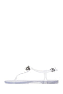 Women's Silver Jelly Stone Flip Flops Sandals | Derimod Women's Silver Jelly Stone Flip Flops Sandals | Derimod