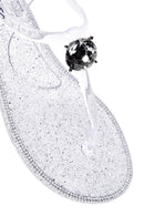 Women's Silver Jelly Stone Flip Flops Sandals | Derimod Women's Silver Jelly Stone Flip Flops Sandals | Derimod