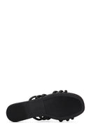 Women's Black Stone Slippers | Derimod Women's Black Stone Slippers | Derimod