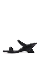 Kadın Siyah Orta Topuklu Terlik | Derimod Kadın Siyah Orta Topuklu Terlik | Derimod