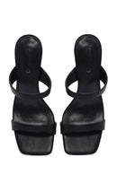 Kadın Siyah Orta Topuklu Terlik | Derimod Kadın Siyah Orta Topuklu Terlik | Derimod