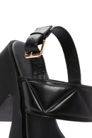 Women's Black Ankle Strap Thick Heeled Sandals | Derimod Women's Black Ankle Strap Thick Heeled Sandals | Derimod
