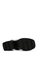 Women's Black Ankle Strap Thick Heeled Sandals | Derimod Women's Black Ankle Strap Thick Heeled Sandals | Derimod