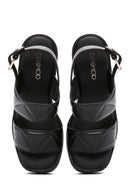 Women's Black Ankle Strap Thick Heeled Sandals | Derimod Women's Black Ankle Strap Thick Heeled Sandals | Derimod