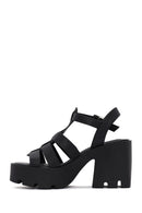 Women's Black Ankle Strap Platform Heeled Sandals | Derimod Women's Black Ankle Strap Platform Heeled Sandals | Derimod