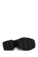 Women's Black Ankle Strap Platform Heeled Sandals | Derimod Women's Black Ankle Strap Platform Heeled Sandals | Derimod