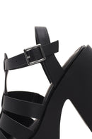 Women's Black Ankle Strap Platform Heeled Sandals | Derimod Women's Black Ankle Strap Platform Heeled Sandals | Derimod