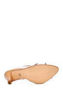 Kadın Bej Taşlı İnce Topuklu Sandalet | Derimod Kadın Bej Taşlı İnce Topuklu Sandalet | Derimod