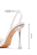 Women's White Ankle Strap Stone Thin Heel Sandals | Derimod Women's White Ankle Strap Stone Thin Heel Sandals | Derimod