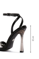 Kadın Siyah Bilekten Bantlı Taşlı İnce Topuklu Sandalet | Derimod Kadın Siyah Bilekten Bantlı Taşlı İnce Topuklu Sandalet | Derimod