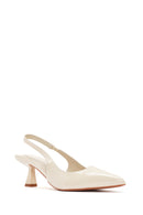 Kadın Krem Arkası Açık İnce Topuklu Ayakkabı | Derimod Kadın Krem Arkası Açık İnce Topuklu Ayakkabı | Derimod