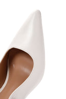 Kadın Beyaz Taşlı Arkası Açık İnce Topuklu Ayakkabı | Derimod Kadın Beyaz Taşlı Arkası Açık İnce Topuklu Ayakkabı | Derimod