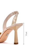 Women's Beige Open Back Thin Heeled Shoes | Derimod Women's Beige Open Back Thin Heeled Shoes | Derimod