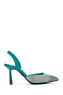 Women's Green Open Back Thin Heeled Shoes | Derimod Women's Green Open Back Thin Heeled Shoes | Derimod