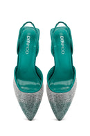Kadın Yeşil Arkası Açık İnce Topuklu Ayakkabı | Derimod Kadın Yeşil Arkası Açık İnce Topuklu Ayakkabı | Derimod