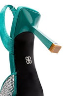 Kadın Yeşil Arkası Açık İnce Topuklu Ayakkabı | Derimod Kadın Yeşil Arkası Açık İnce Topuklu Ayakkabı | Derimod