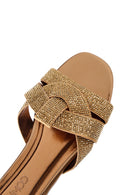 Women's Bronze Stone Slippers | Derimod Women's Bronze Stone Slippers | Derimod