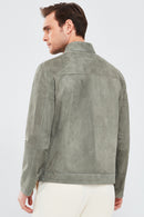 Rakitic Men's Green Double Sided Suede Leather Coat | Derimod Rakitic Men's Green Double Sided Suede Leather Coat | Derimod