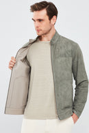 Rakitic Men's Green Double Sided Suede Leather Coat | Derimod Rakitic Men's Green Double Sided Suede Leather Coat | Derimod