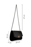 Women's Black Chain Strap Patterned Clutch Bag | Derimod Women's Black Chain Strap Patterned Clutch Bag | Derimod