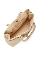 Kadın Bej Deri Klasik Kol Çantası | Derimod Kadın Bej Deri Klasik Kol Çantası | Derimod