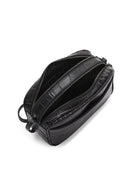 Women's Black Printed Mini Leather Crossbody Bag | Derimod Women's Black Printed Mini Leather Crossbody Bag | Derimod