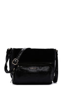 Women's Black Long Strap Printed Crossbody Bag | Derimod Women's Black Long Strap Printed Crossbody Bag | Derimod