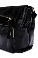 Women's Black Long Strap Printed Crossbody Bag | Derimod Women's Black Long Strap Printed Crossbody Bag | Derimod