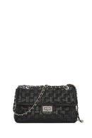 Women's Black Braided Chain Shoulder Bag | Derimod Women's Black Braided Chain Shoulder Bag | Derimod