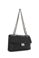 Women's Black Braided Chain Shoulder Bag | Derimod Women's Black Braided Chain Shoulder Bag | Derimod