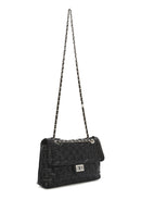 Women's Black Braided Chain Shoulder Bag | Derimod Women's Black Braided Chain Shoulder Bag | Derimod