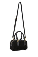 Kadın Siyah Uzun Askılı Süet Deri Mini Kol Çantası | Derimod Kadın Siyah Uzun Askılı Süet Deri Mini Kol Çantası | Derimod