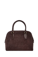 Women's Brown Long Strap Accessory Suede Leather Handbag | Derimod Women's Brown Long Strap Accessory Suede Leather Handbag | Derimod