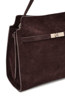 Kadın Kahverengi Uzun Askılı Süet Deri Klasik Omuz Çantası | Derimod Kadın Kahverengi Uzun Askılı Süet Deri Klasik Omuz Çantası | Derimod