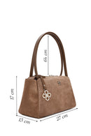 Women's Tan Suede Leather Shoulder Bag | Derimod Women's Tan Suede Leather Shoulder Bag | Derimod