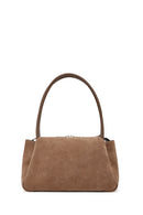Women's Tan Suede Leather Shoulder Bag | Derimod Women's Tan Suede Leather Shoulder Bag | Derimod