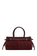 Women's Claret Red Long Strap Suede Leather Handbag | Derimod Women's Claret Red Long Strap Suede Leather Handbag | Derimod