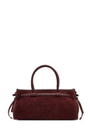 Kadın Bordo Uzun Askılı Süet Deri Kol Çantası | Derimod Kadın Bordo Uzun Askılı Süet Deri Kol Çantası | Derimod