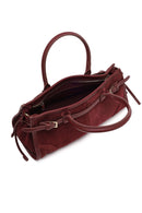 Women's Claret Red Long Strap Suede Leather Handbag | Derimod Women's Claret Red Long Strap Suede Leather Handbag | Derimod