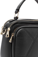 Women's Black Long Strap Printed Shoulder Bag | Derimod Women's Black Long Strap Printed Shoulder Bag | Derimod