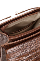 Kadın Taba Uzun Askılı Kroko Kol Çantası | Derimod Kadın Taba Uzun Askılı Kroko Kol Çantası | Derimod