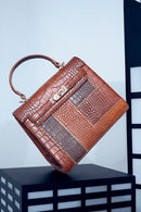 Kadın Taba Uzun Askılı Kroko Kol Çantası | Derimod Kadın Taba Uzun Askılı Kroko Kol Çantası | Derimod