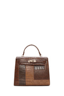 Kadın Taba Uzun Askılı Kroko Kol Çantası | Derimod Kadın Taba Uzun Askılı Kroko Kol Çantası | Derimod