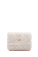 Women's Beige Chain Strap Plush Shoulder Bag | Derimod Women's Beige Chain Strap Plush Shoulder Bag | Derimod